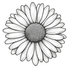 White Daisy Illustration Isolated Floral Petals Spring Artwork