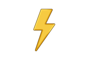 Yellow Cartoon Lightning Bolt Energy Electricity Thunder Power PNG
