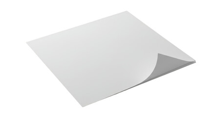 White Blank Sheet Paper Curl Isolated Background Texture Element 3d
