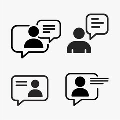 Customer Support Icon Set in Black and White
