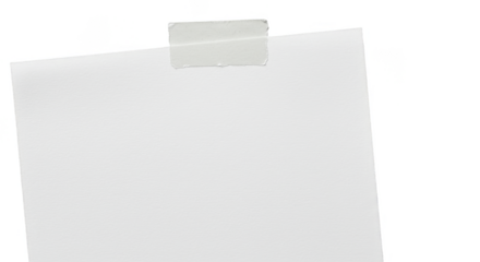 White Sticky Note Paper with Adhesive Tape Isolated Sheet