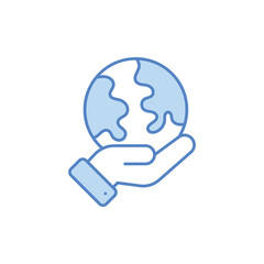 Earth Hand Icon vector stock illustration
