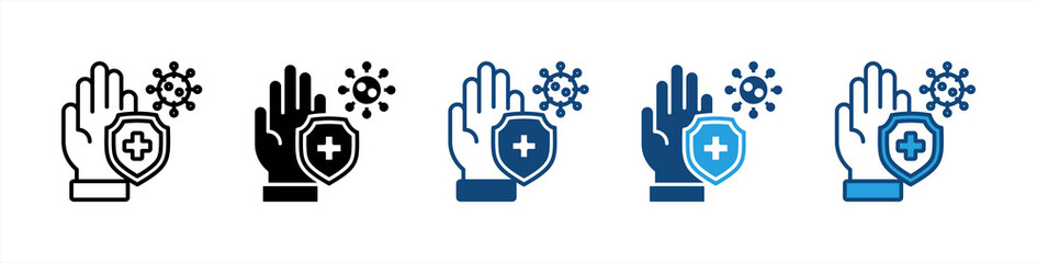 Preventive icon set multiple style collection