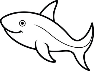 Obraz premium reef shark icon line art vector illustration on transparent background 