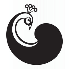 Stylized silhouette of peacock vector illustration for an icon ,t-shirt and peacock template logo	