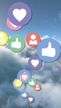 Moving social media icons 4k