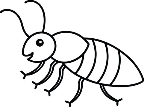 roach icon line art vector illustration on transparent background
