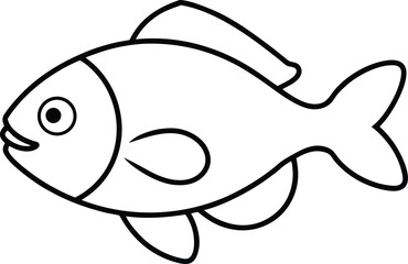Obraz premium rockfish icon line art vector illustration on transparent background 