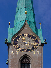 Clock on a tower of church