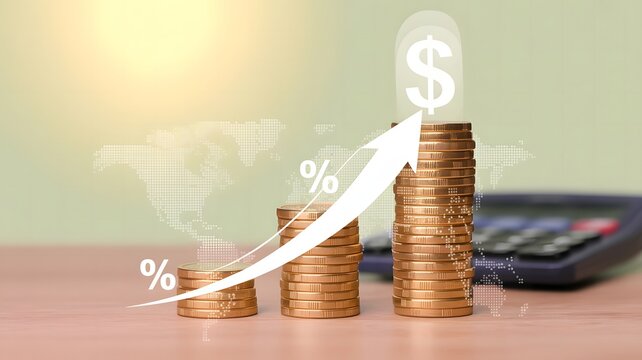 Growing Investment and Financial Success with Rising Interest Rates and Global Reach - Powered by Adobe