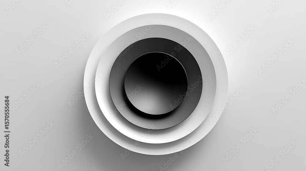 Poster overlapping concentric circles in monochrome gradient