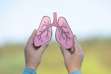 Lung with tuberculosis, long covid or asthma disease, cancer cells, virus and air pollution, no...