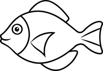 Obraz premium triggerfish icon line art vector illustration on transparent background 