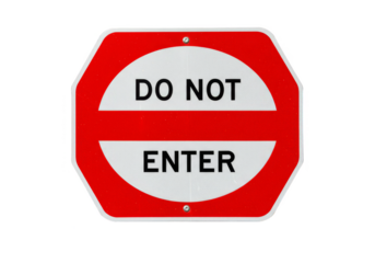 Isolated Octagon Do Not Enter Signage with Bold Red and White Text