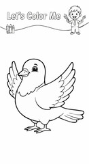 Fototapeta premium Children's coloring pictures of a dove 