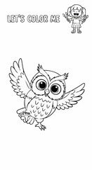 Obraz premium Children's coloring pictures of an owl