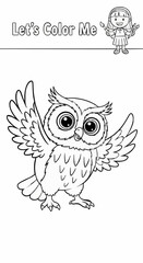 Obraz premium Children's coloring pictures of an owl