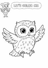 Fototapeta premium Children's coloring pictures of an owl