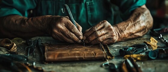 Craftsman's Hands: Embossing Intricate Details on Leather with Precision