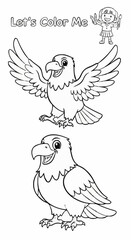 Fototapeta premium Children's coloring pictures of an eagle 