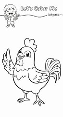 Children's coloring pictures of a hen
