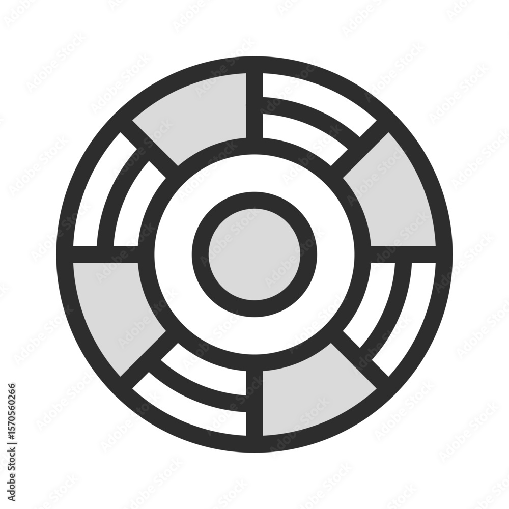 Poster colorful pie chart icon vector logo minimalist design business report analysis graph data statistics