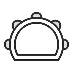 Tambourine Percussion Instrument Music Hand Bell Icon Isolated White Background