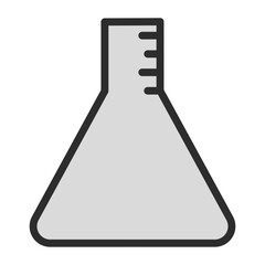 Laboratory Erlenmeyer Flask Conical Beaker Science Icon Isolated White Background