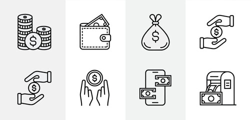 Simple Money Icons Set