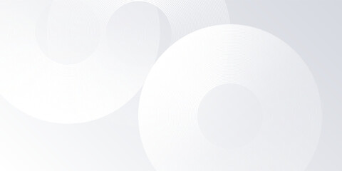 Abstract white background with white circle lines digital future modern abstract