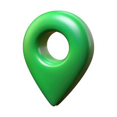 Glossy green location pin 3d illustration isolated on a transparent background navigation map marker