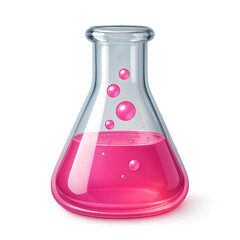 Pink Liquid in Erlenmeyer Flask: Science, Beauty, and Design Elements for Cosmetics, Chemistry, and Branding