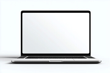 Laptop with blank screen or mock up computer for apply screen display on web and app isolated on white background, 3D render illustration