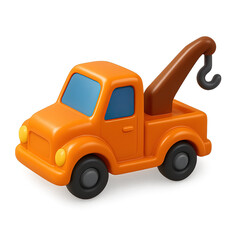 Adorable Orange Toy Tow Truck:  Perfect for Children's Books, App Design, or 3D Animation