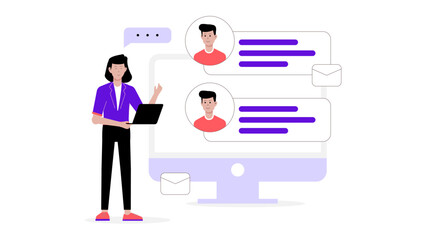 product team handling user feature requests flat vector illustration