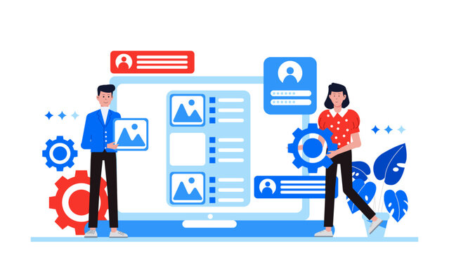 product team handling user feature requests flat vector illustration