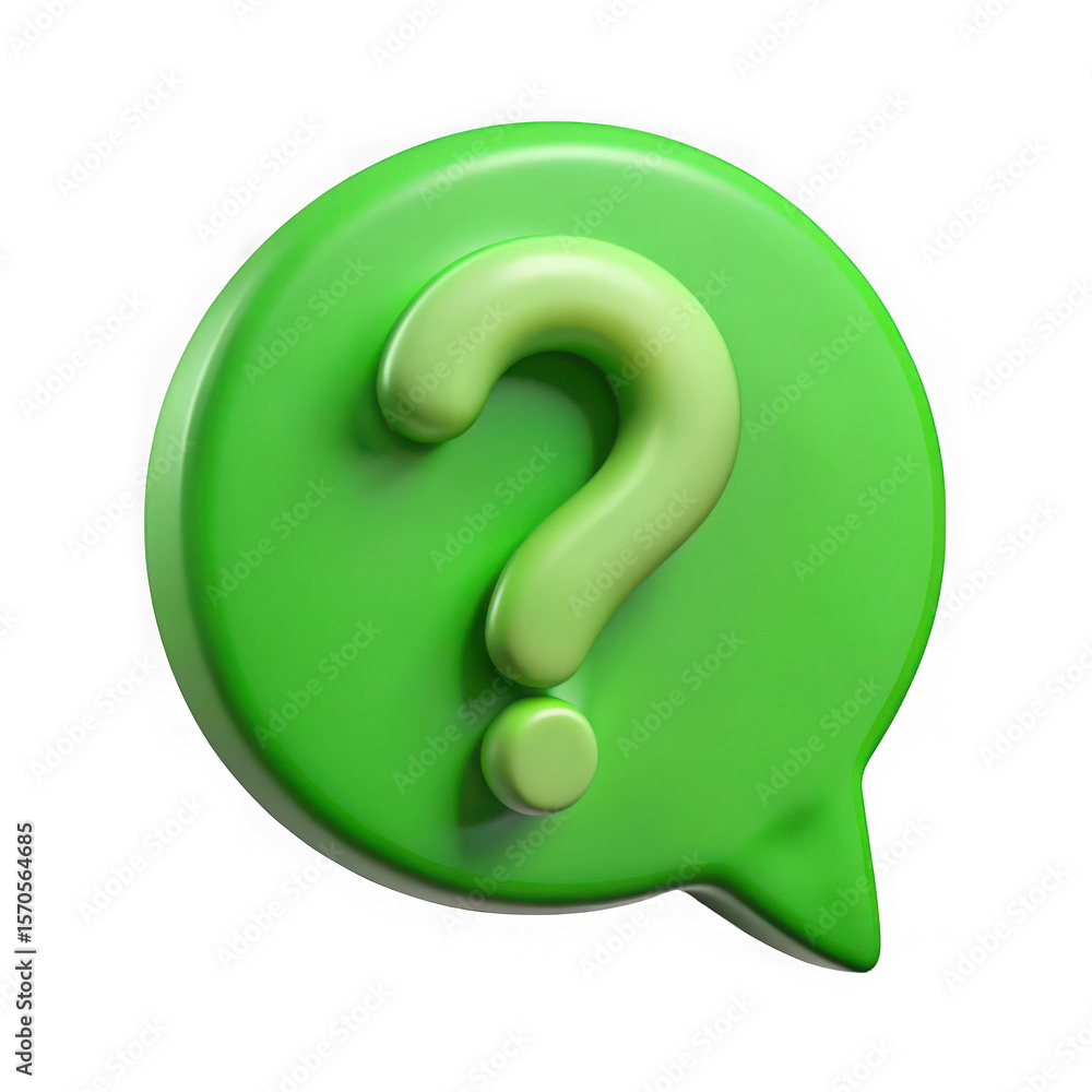 Poster green speech bubble question mark symbol isolated on a transparent background image