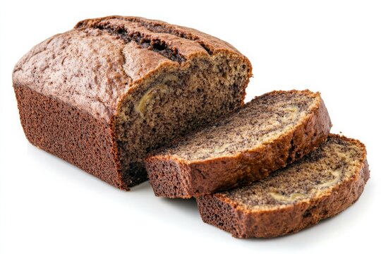 Marble loaf cake fresh dessert delight slices and baking culinary art treat on white background. Generative Ai