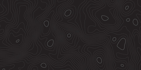 "Abstract dark topographic background featuring smooth contour lines on a black surface. Ideal for maps, technology themes, modern designs, digital interfaces, and futuristic creative projects"