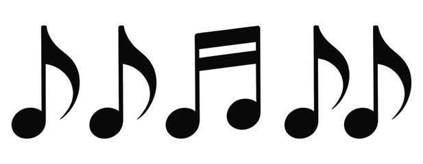 Editable music notes icon pack, minimalist vector symbols for sound, melody and creative illustrations

