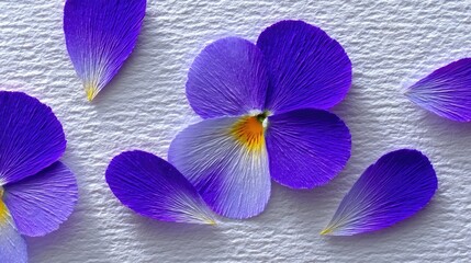 Pressed Pansy Flowers on Vellum Paper