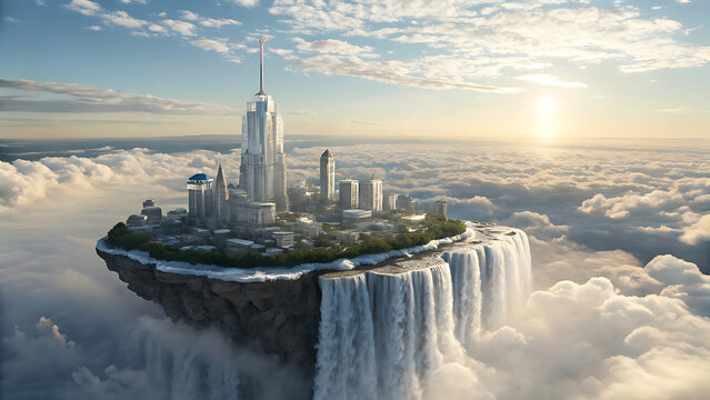 Floating Crystal City of Aethelgard