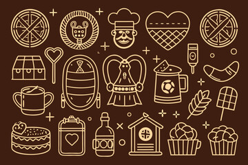 20 Simple Outline Icons for Oktob