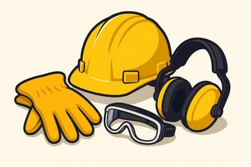 helmet and goggles safety wear