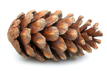 Pinecone closeup nature s brown treasure detail forest wonder autumn beauty on white background. Generative Ai