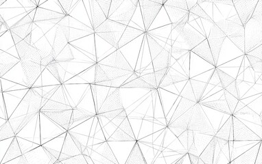 Conceptual network of interconnected triangles symbolizing modern connectivity stark white