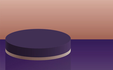 Minimalist 3D rendered purple product display podium on a two-tone background, perfect for showcasing items or creating elegant presentation spaces.