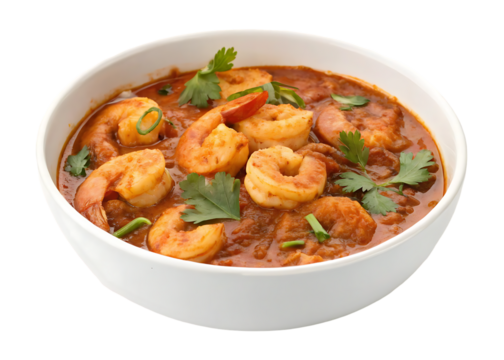 spicy shrimp curry in bowl

