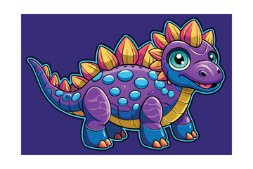 Fototapeta premium doodle style dinosaurs with dark textured