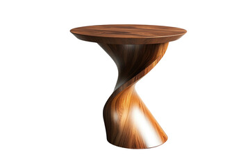 Modern wooden side table unique twisted pedestal accent table furniture